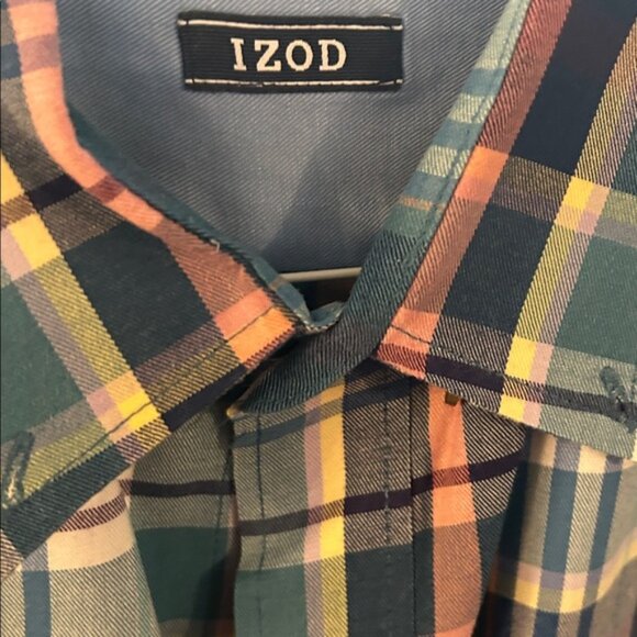 Izod Multicolor Plaid Shirt XLT. Blue tones will be great if you have blue eyes! - Picture 2 of 4